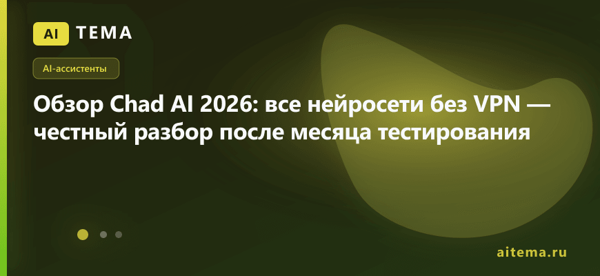 AI-ассистенты: Обзор Chad AI 2026: все нейросети без VPN — честный разбор после месяца тестирования — AITEMA